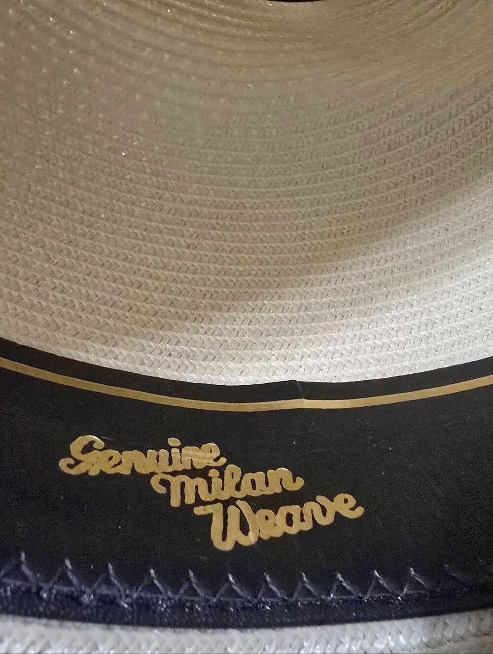 Vtg Park Royal Men's Ecru/Brown Fedora Hat Genuine Milan Weave 6 3/4" Looks NEW - Picture 11 of 12